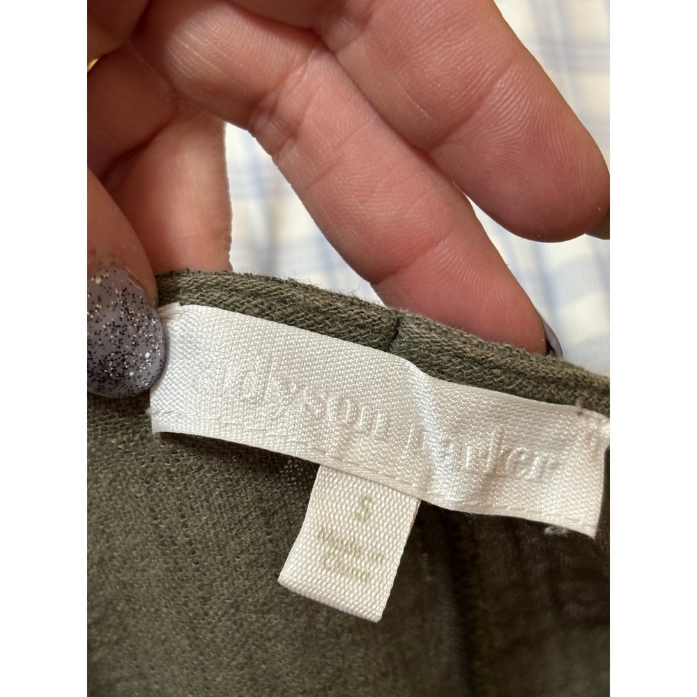 Adyson Parker Olive Green Cotton Gauze Peplum Top ACW0057M12 Short Sleeve Small - Picture 4 of 7